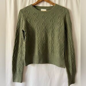 NWT Pink Rose Sage Green Pullover Knit Sweater, XL
